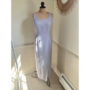 Vintage Adrianna Papell 90s Lavender Beaded Evening Gown Wedding Dress